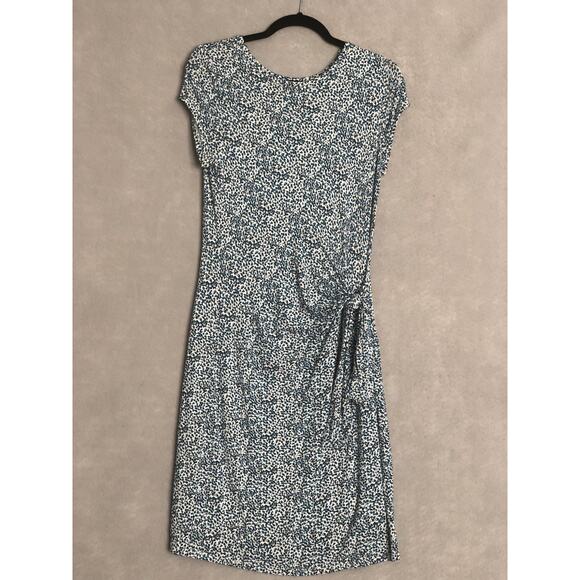 LOFT Bodycon Dress Women's Medium Ditzy Floral Front Tie - Picture 1 of 7